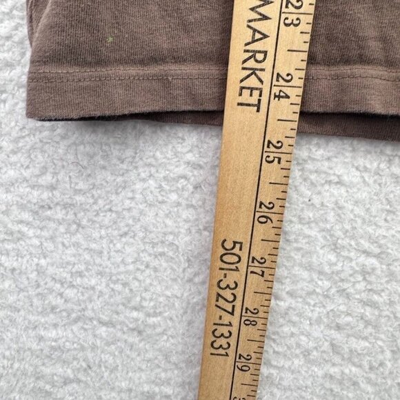 Life is Good Shirt Womens Size Medium Classic Fit Brown V Neck Beach Umbrella - Picture 8 of 8